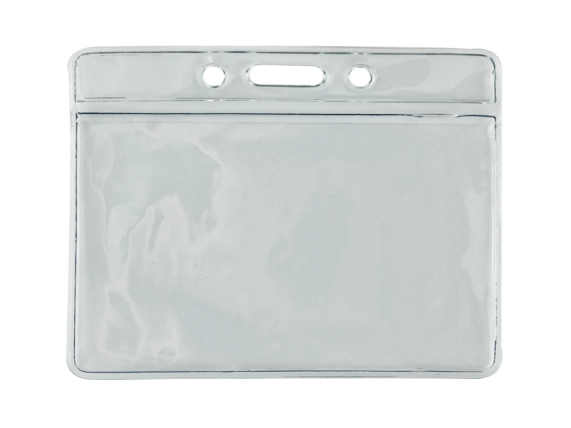 Horizontal badge holder – transparent coloured top (100 Pcs)