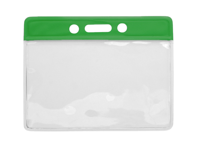 Vinyl badge holder with green coloured top (100 Pcs)