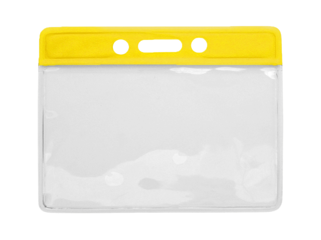 Vinyl badge holder with yellow coloured top (100 Pcs)