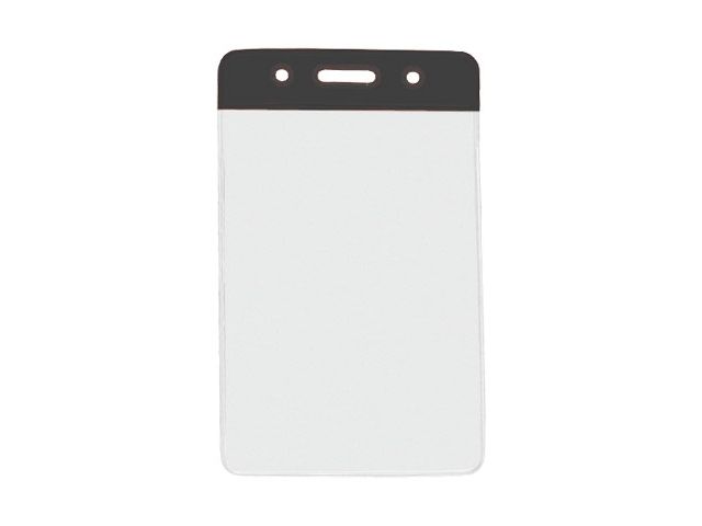 Vertical badge holder with black coloured top (100 Pcs)