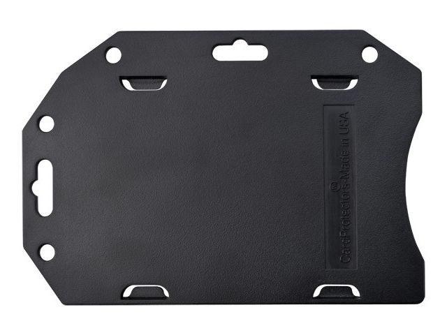 Open badge holder in semi-rigid ABS - black (100 Pcs)