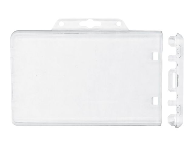 Transparent rigid ABS Horizontal Badge Holder - 86 x 54 mm (100 Pcs)