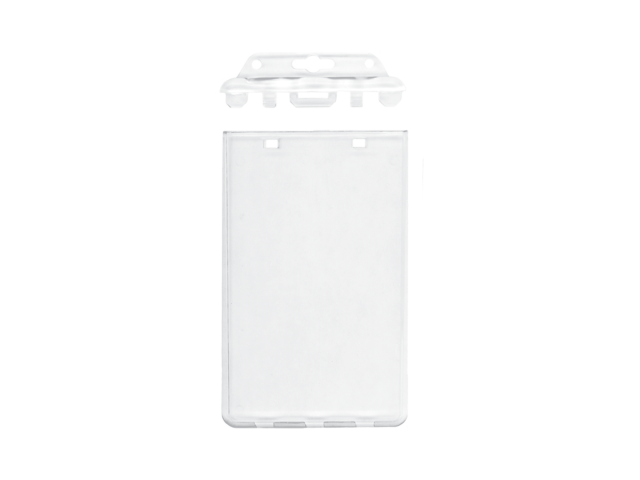 Transparent Rigid ABS Vertical Badge Holder - 54 x 86 mm (100 Pcs)