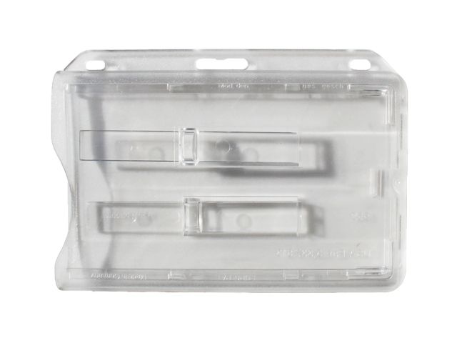 Transparent badge holder for 2 cards with slider (100 Pcs)