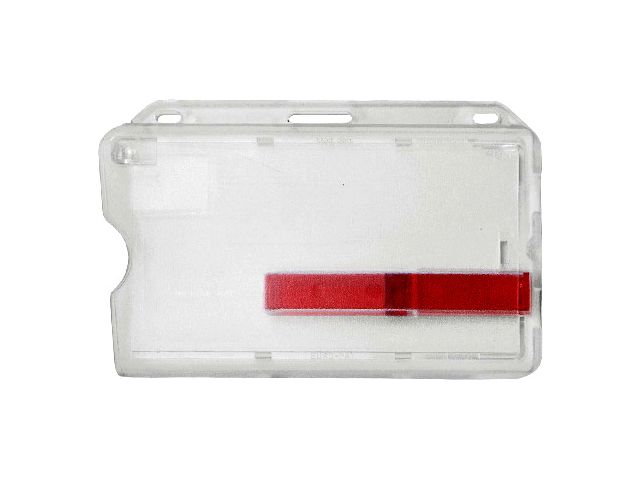 Red horizontal badge holder - slider (100 Pcs)