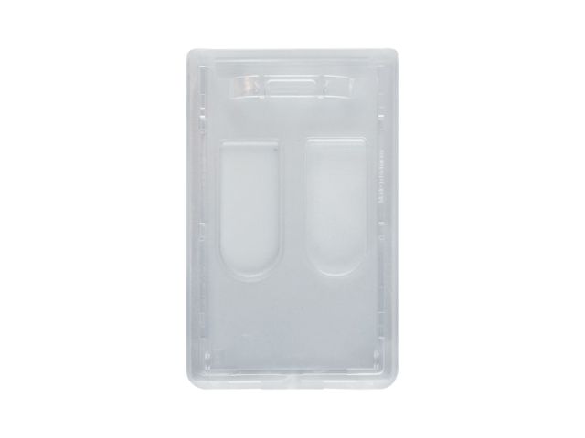 Vertical polycarbonate badge holder for 2 cards (100 Pcs)