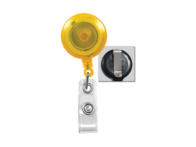 Translucent yellow badge reel (100 Pcs)