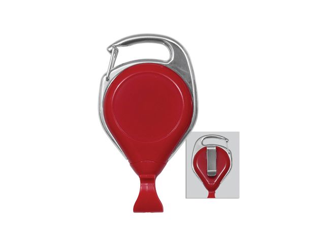 Anti-tangle badge reel with snap hook - red (100 Pcs)