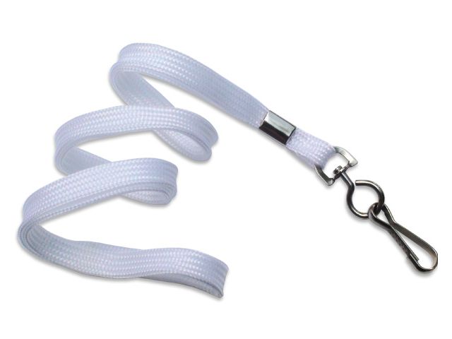 Flat blue navy lanyards 10mm - metal hook (100 Pcs)