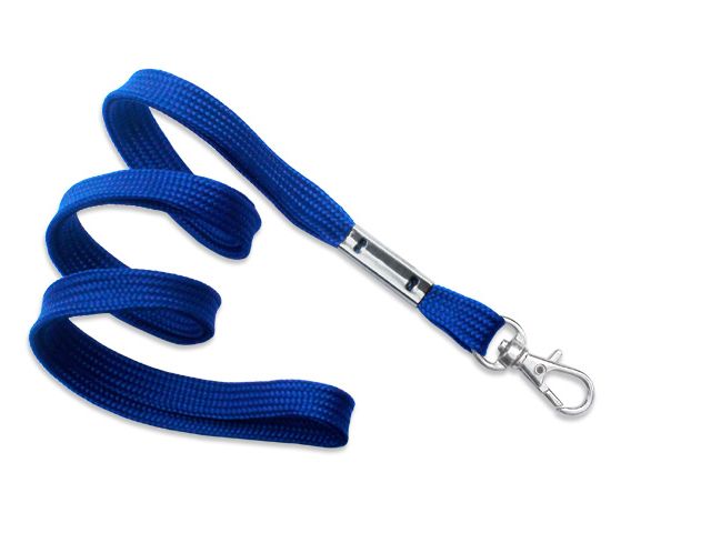 Flat red lanyards - release and plastic clip (100 Pcs)
