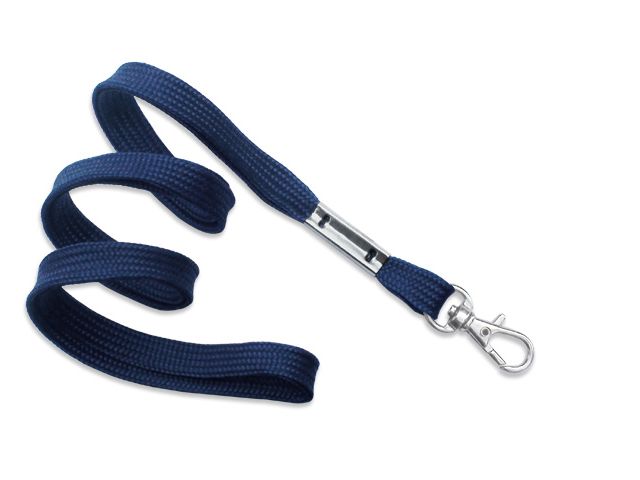 Flat blue navy lanyards 10mm - snap hook (100 Pcs)