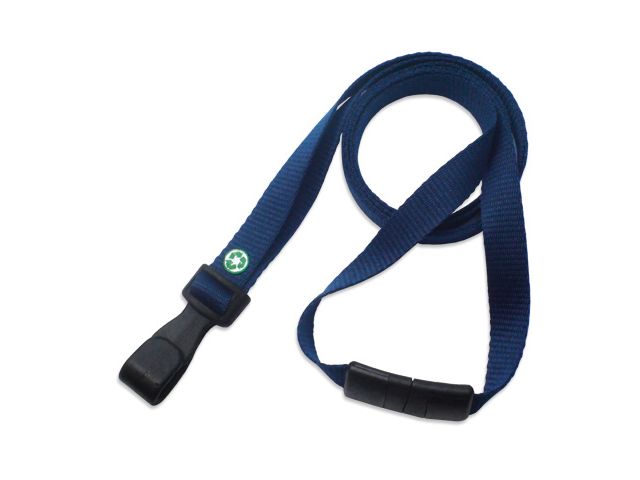 ECO lanyard in recycled PET 10mm Blue navy (100 Pcs)