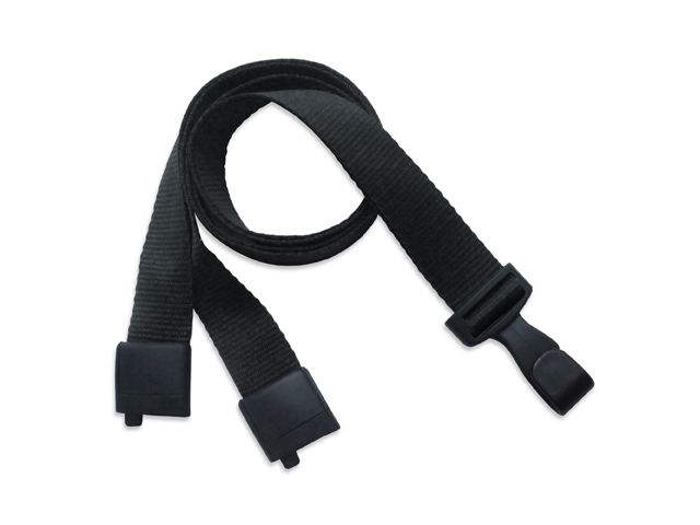 ECO lanyard in recycled PET 16mm Black (100 Pcs)