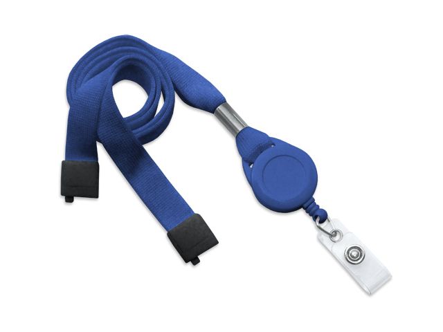 Flat blue royal lanyards 16mm with reel