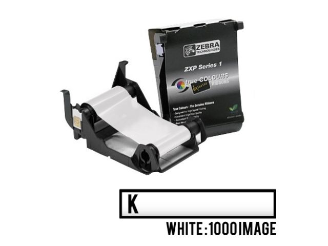 Zebra ZXP1 white ribbon