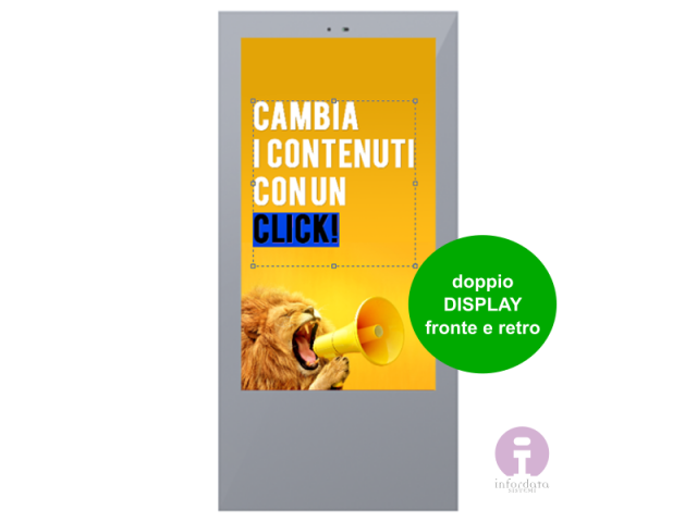 Totem dual per digital signage, display da 75"