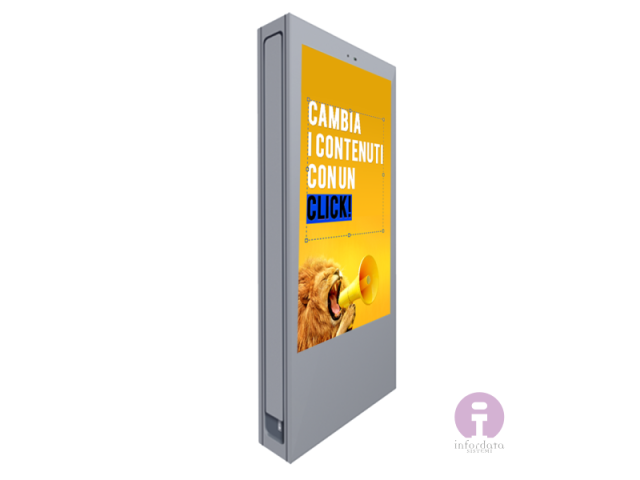 Outdoor digital signage totem with 86" display