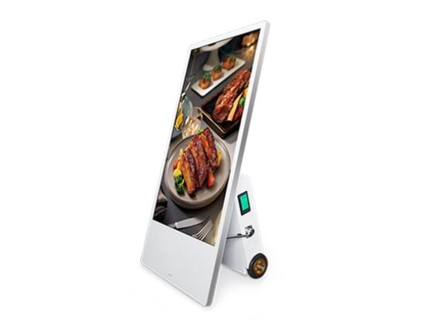 Outdoor digital signage totem with 43" portable display